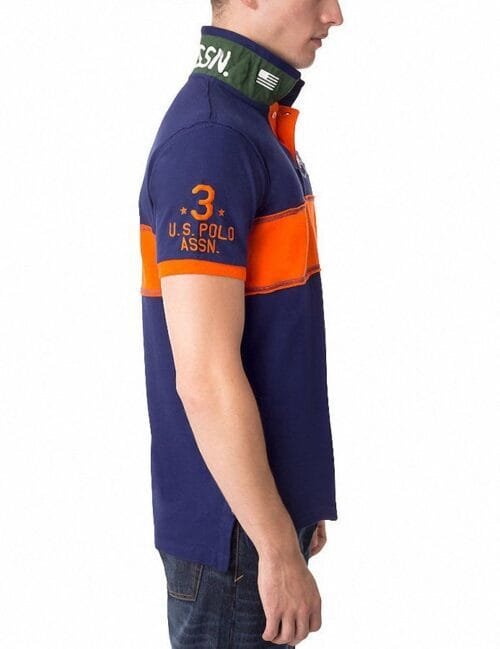 Camiseta Polo US Polo Assn Slim Fit USPA franja azul marino