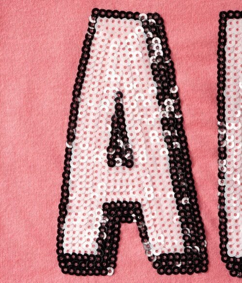 Camiseta Aeropostale Graphic T con lentejuelas coral