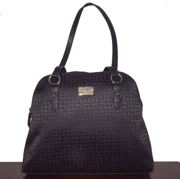Cartera Tommy Hilfiger Woven satchel grande negro