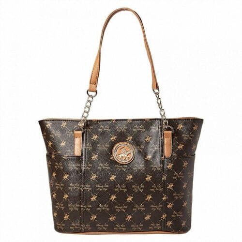 Cartera Beverly Hills Polo Club con sello y asa de cadenas