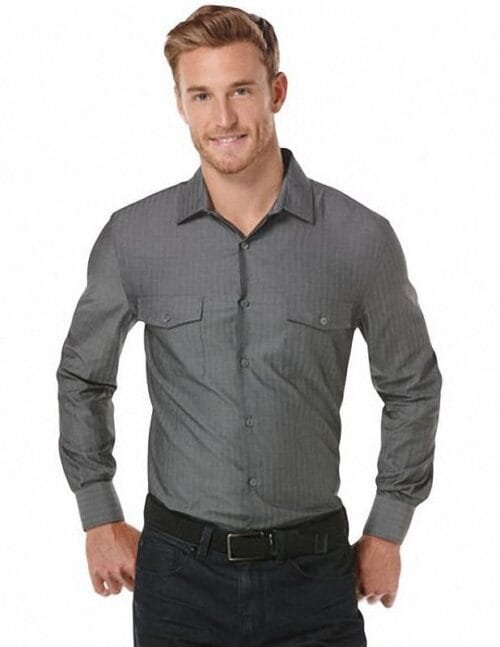 Camisa Perry Ellis Long Sleeve Herringbone