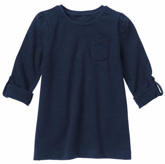 Camiseta Gymboree Slub Jersey con bolsillo azul marino