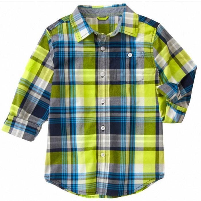 Camisa Gymboree Plaid a cuadros verde claro