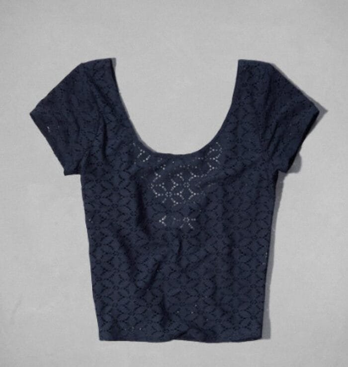 Blusa Abercrombie Olivia manga corta azul oscuro