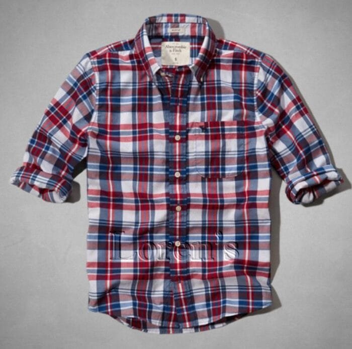 Camisa Abercrombie Algonquin a cuadros manga larga rojo