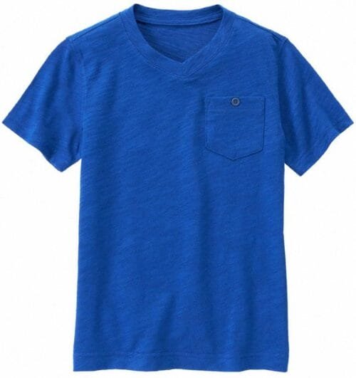 Camiseta Gymboree cuello v con bolsillo azul
