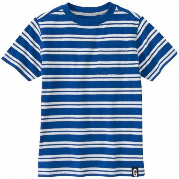 Camiseta Gymboree a rayas con bolsillo manga corta azul