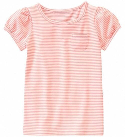 Blusa Gymboree a rayas con bolsillo manga corta coral